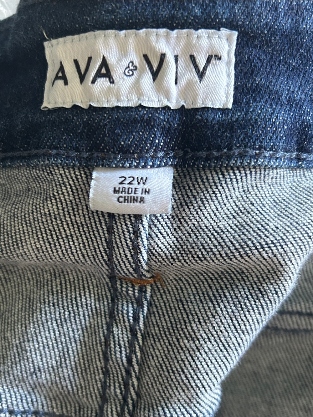 NWT Ava & Viv dark wash high rise midi denim short size 22W - Picture 5 of 6